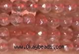 CTG2204 15 inches 2mm,3mm faceted round cherry quartz beads