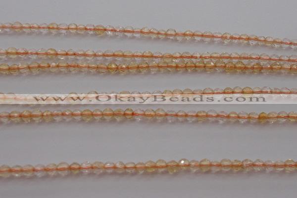 CTG221 15.5 inches 3mm faceted round tiny citrine beads