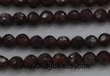 CTG222 15.5 inches 3mm faceted round tiny red garnet beads