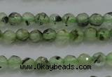 CTG224 15.5 inches 3mm faceted round tiny green rutilated quartz beads