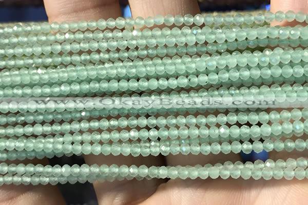 CTG2249 15 inches 2mm faceted round natural prehnite beads