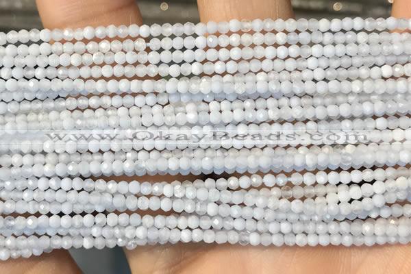 CTG2254 15 inches 2mm faceted round blue lace agate beads