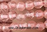 CTG2501 15.5 inches 4mm faceted round cherry quartz beads