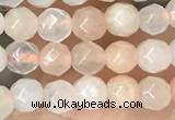 CTG2518 15.5 inches 4mm faceted round pink aventurine beads