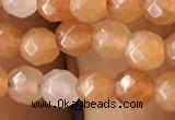 CTG2520 15.5 inches 4mm faceted round red aventurine beads