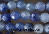 CTG2522 15.5 inches 4mm faceted round blue aventurine beads