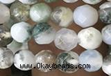 CTG2532 15.5 inches 4mm faceted round tree agate beads