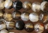 CTG2538 15.5 inches 4mm faceted round agate beads wholesale