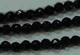 CTG29 15.5 inches 2mm faceted round black agate beads wholesale