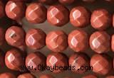 CTG3555 15.5 inches 4mm faceted round red jasper beads