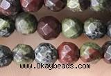 CTG3562 15.5 inches 4mm faceted round dragon blood jasper beads