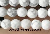 CTG3570 15.5 inches 4mm faceted round white howlite beads