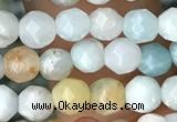 CTG3571 15.5 inches 4mm faceted round amazonite beads wholesale