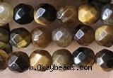 CTG3588 15.5 inches 4mm faceted round yellow tiger eye beads