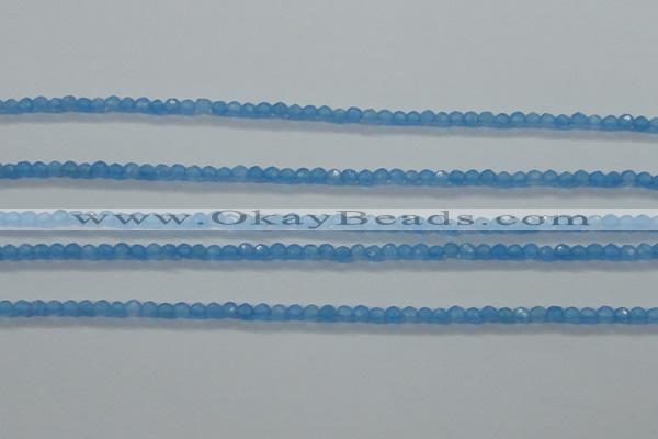 CTG409 15.5 inches 2mm faceted round tiny dyed candy jade beads