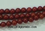 CTG48 15.5 inches 2mm round tiny red brick beads wholesale