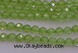 CTG500 15.5 inches 2mm faceted round tiny peridot gemstone beads