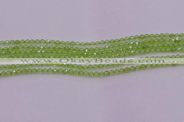 CTG500 15.5 inches 2mm faceted round tiny peridot gemstone beads