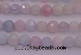 CTG505 15.5 inches 4mm faceted round tiny morganite beads