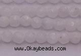 CTG506 15.5 inches 4mm faceted round tiny white moonstone beads