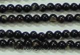 CTG51 15.5 inches 1.5mm round grade AB tiny black agate beads wholesale