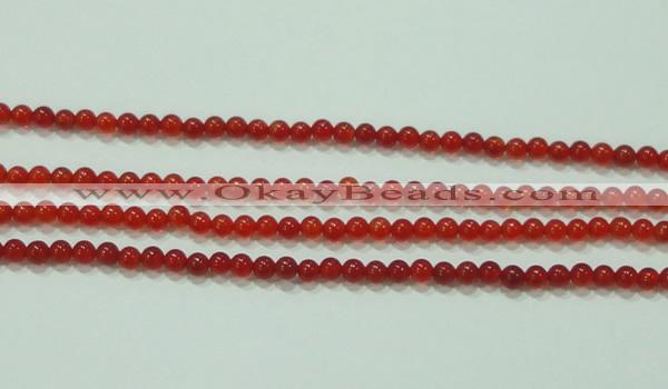 CTG52 15.5 inches 2mm round grade AA tiny red agate beads wholesale