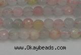 CTG551 15.5 inches 4mm faceted round tiny morganite beads