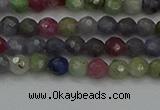 CTG552 15.5 inches 4mm faceted round tiny mixed gemstone beads