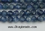 CTG557 15.5 inches 4mm faceted round tiny blue kyanite beads