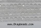 CTG601 15.5 inches 3mm faceted round white crystal beads