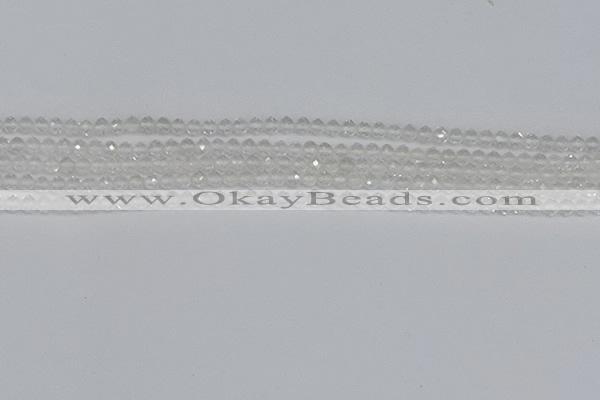 CTG601 15.5 inches 3mm faceted round white crystal beads