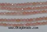 CTG606 15.5 inches 2mm faceted round peach moonstone beads