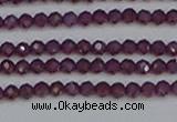 CTG620 15.5 inches 3mm faceted round Indian purple garnet beads