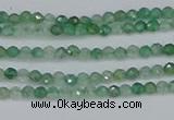 CTG627 15.5 inches 2mm faceted round green strawberry quartz beads