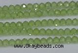 CTG630 15.5 inches 3mm faceted round peridot gemstone beads