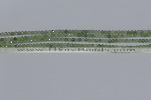 CTG634 15.5 inches 3mm faceted round green rutilated quartz beads