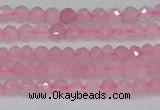 CTG636 15.5 inches 3mm faceted round Madagascar rose quartz beads