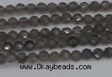 CTG639 15.5 inches 2mm faceted round smoky black obsidian beads