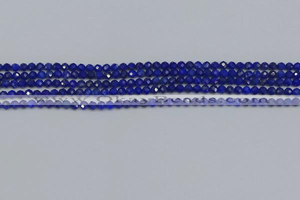 CTG650 15.5 inches 3mm faceted round lapis lazuli gemstone beads