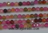 CTG652 15.5 inches 3mm faceted round tourmaline gemstone beads