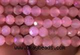 CTG718 15.5 inches 2mm faceted round tiny peach moonstone beads