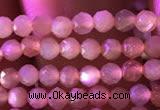 CTG738 15.5 inches 4mm faceted round tiny sunstone beads