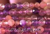 CTG741 15.5 inches 3mm faceted round tiny mixed quartz beads