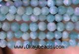 CTG764 15.5 inches 2mm faceted round tiny amazonite gemstone beads