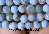 CTG771 15.5 inches 5mm faceted round tiny larimar gemstone beads