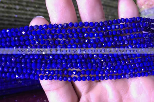 CTG785 15.5 inches 2mm faceted round tiny lapis lazuli gemstone beads