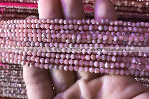 CTG811 15.5 inches 3mm faceted round tiny rhodochrosite beads