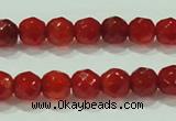 CTG82 15.5 inches 3mm faceted round tiny red agate beads wholesale