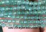 CTG827 15.5 inches 2mm faceted round tiny green agate beads