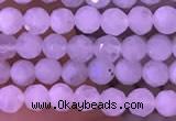 CTG832 15.5 inches 4mm faceted round tiny white moonstone beads